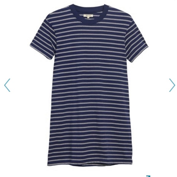 Madewell Dresses & Skirts - 🤍 NWT Madewell Navy & White Stripe T-Shirt Dress 🤍